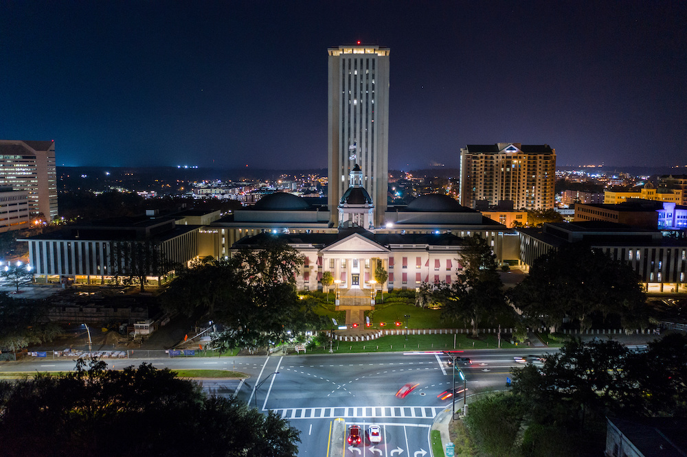 Tallahassee Florida Downtown Skyline Night Photo