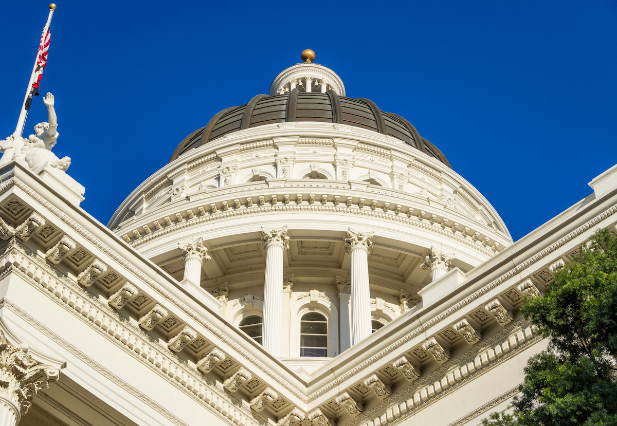 The capitol building in Sacramento, California